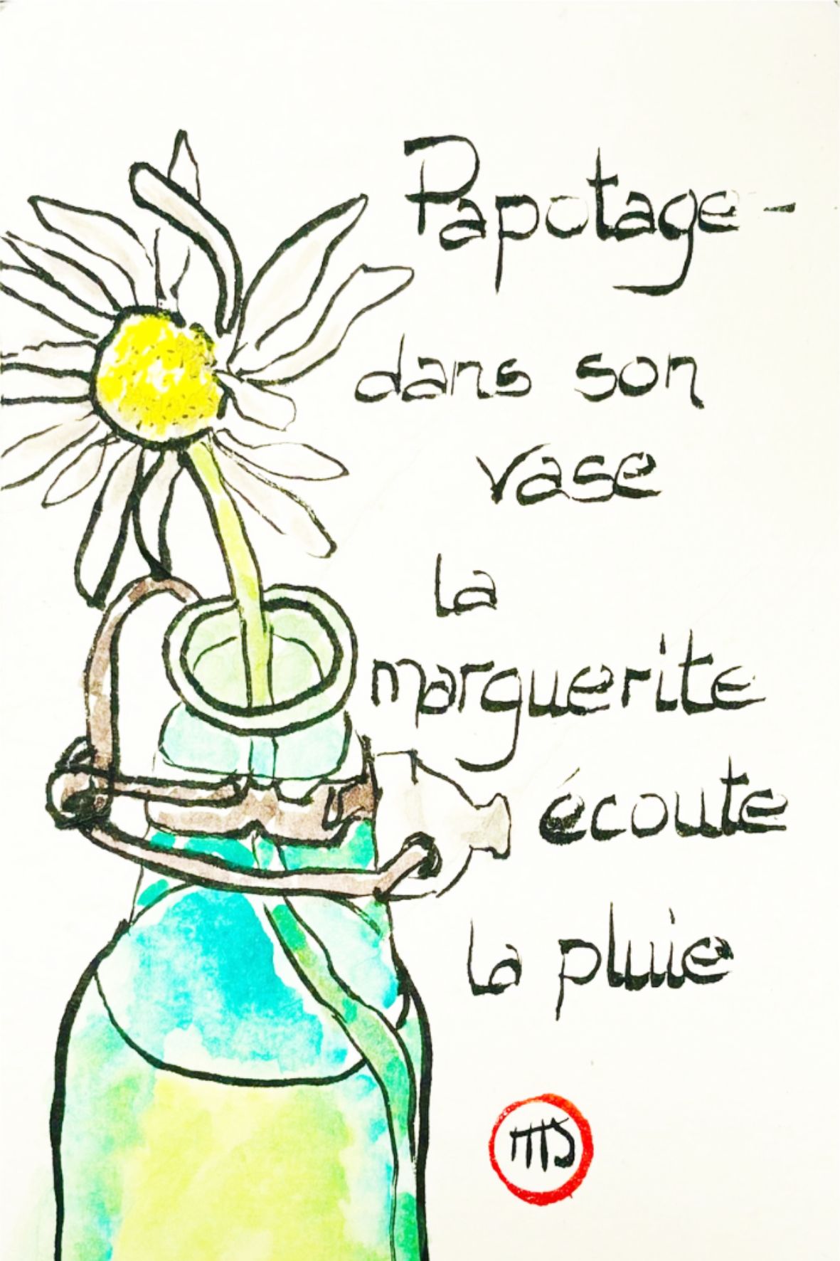 Etegami d'une marguerite